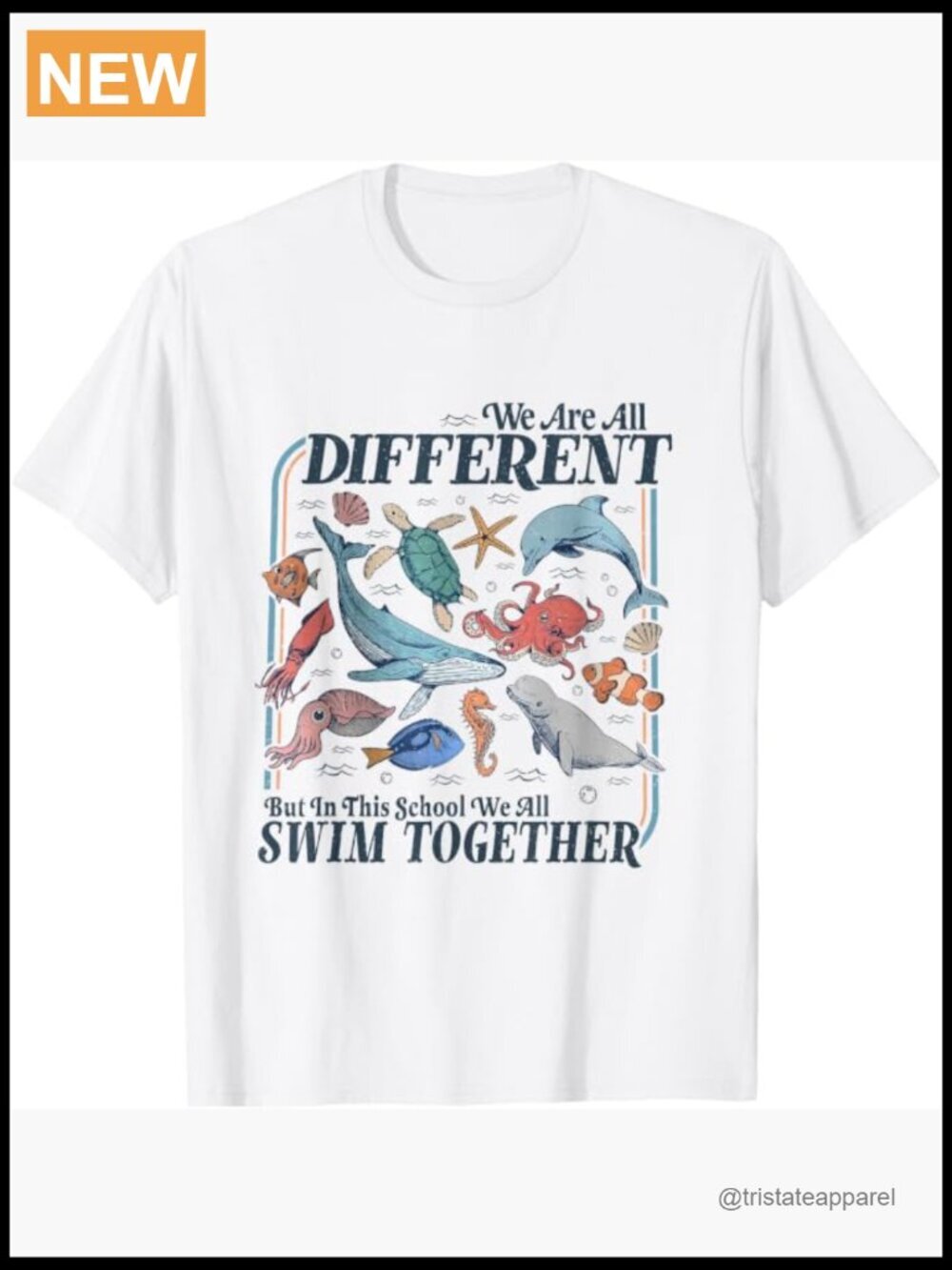 Graphic Tee Unity in Diversity School Ocean Animal T-Shirt